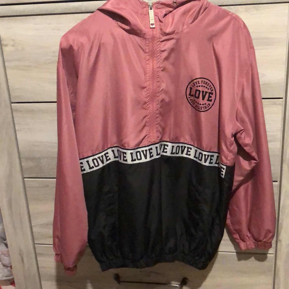 Pink & black windbreaker